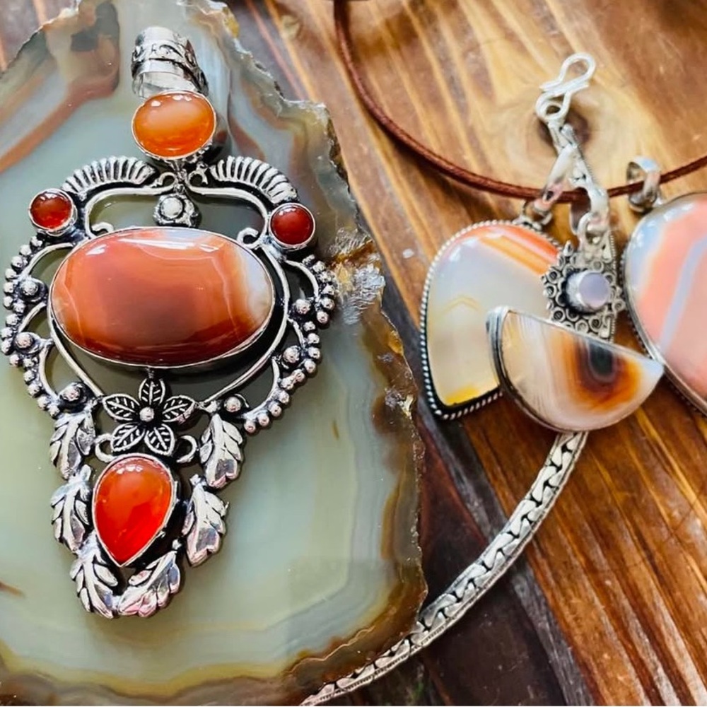 Gorgeous Sterling Turquoise Coral Assorted Precious Gem Jewelry - Picture 9 of 15